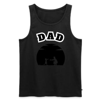 Papa Petite Fille Noir - Débardeur bio Premium Homme - noir - Devant - Michal (187cm)