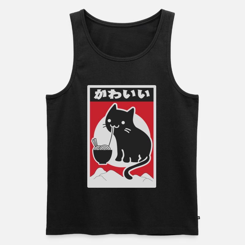 Neko schwarze Liebe Ramen - Männer Premium Bio Tank Top - Schwarz