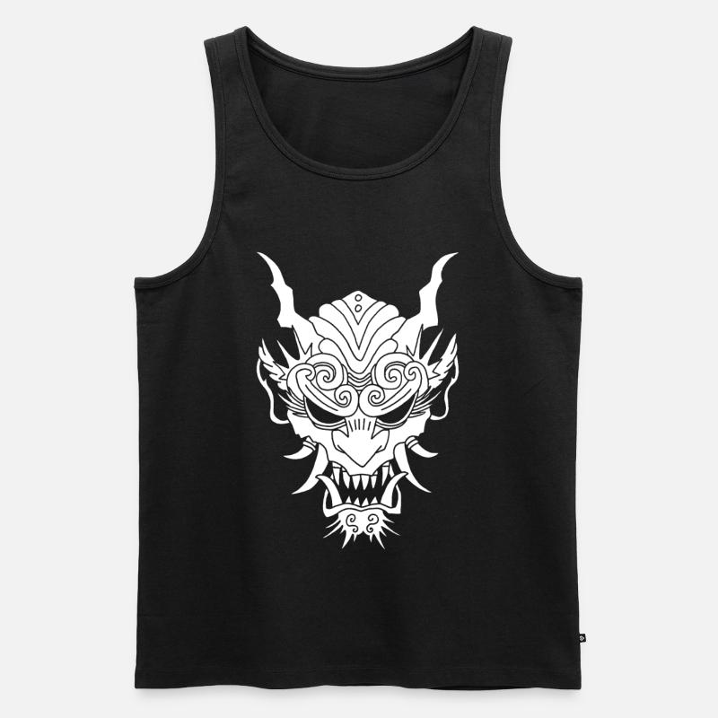 weißer Gothic-Dämon - Männer Premium Bio Tank Top - Schwarz