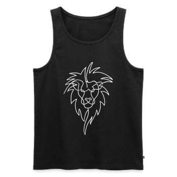 Esquisse du lion blanc - Débardeur bio Premium Homme - noir - Devant - AI Model Male 178 light (178cm)