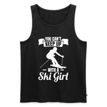 Ski Mädchen - Männer Premium Bio Tank Top - Schwarz - Vorne - Michal (187cm)