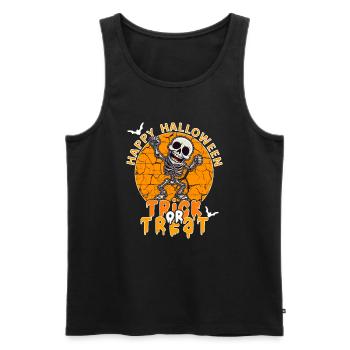 Halloween Design Creepy Skeleton Design - Men's Premium Organic Tank Top - black - Front - AI Model Male 178 light (178cm)