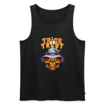 Halloween Design Creepy Skeleton Design - Men's Premium Organic Tank Top - black - Front - AI Model Male 178 light (178cm)