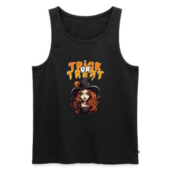 Halloween Design Creepy Witch Design - Men's Premium Organic Tank Top - black - Front - AI Model Male 178 light (178cm)