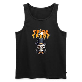 Halloween Design Creepy Skeleton Design - Men's Premium Organic Tank Top - black - Front - AI Model Male 178 light (178cm)