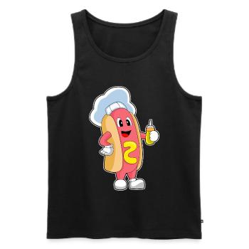 Hot Dog Cook Mustard Cooking - Men's Premium Organic Tank Top - black - Front - AI Model Male 178 light (178cm)