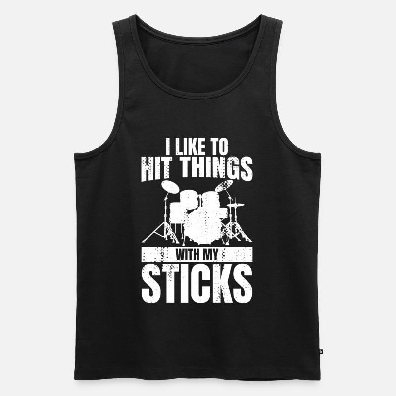 Lustiger Drummer Witz - Männer Premium Bio Tank Top - Schwarz