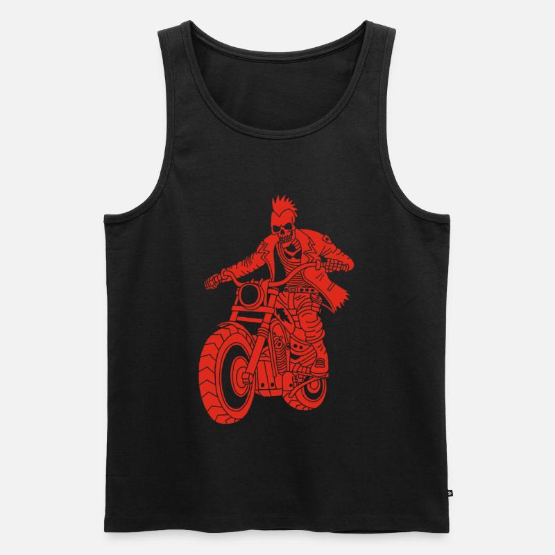 Der rote Biker aus der Hölle - Männer Premium Bio Tank Top - Schwarz