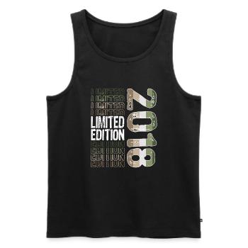 Limited Edition Since 2018 Birthday Vintage 2018 - Men's Premium Organic Tank Top - black - Front - Michal (187cm)