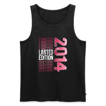 Limited Edition Since 2014 Birthday Vintage 2014 - Men's Premium Organic Tank Top - black - Front - Michal (187cm)