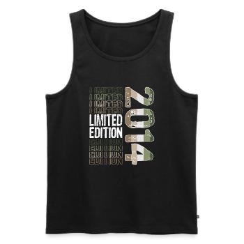 Limited Edition Since 2014 Birthday Vintage 2014 - Men's Premium Organic Tank Top - black - Front - Michal (187cm)