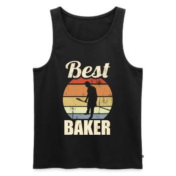 Lustiger Bäcker - Männer Premium Bio Tank Top - Schwarz - Vorne - AI Model Male 178 light (178cm)