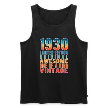 Limited Edition Since 1930 Birthday Vintage 1930's - Men's Premium Organic Tank Top - black - Front - Michal (187cm)