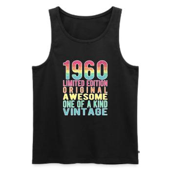 Édition limitée depuis 1960 anniversaire Vintage des années 1960 - Débardeur bio Premium Homme - noir - Devant - Michal (187cm)