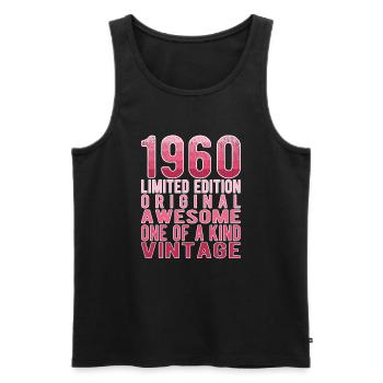 Édition limitée depuis 1960 anniversaire Vintage des années 1960 - Débardeur bio Premium Homme - noir - Devant - Michal (187cm)