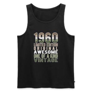 Édition limitée depuis 1960 anniversaire Vintage des années 1960 - Débardeur bio Premium Homme - noir - Devant - Michal (187cm)