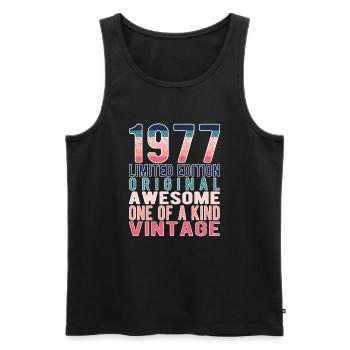 Limited Edition Since 1977 Birthday Vintage 1977 - Men's Premium Organic Tank Top - black - Front - Michal (187cm)