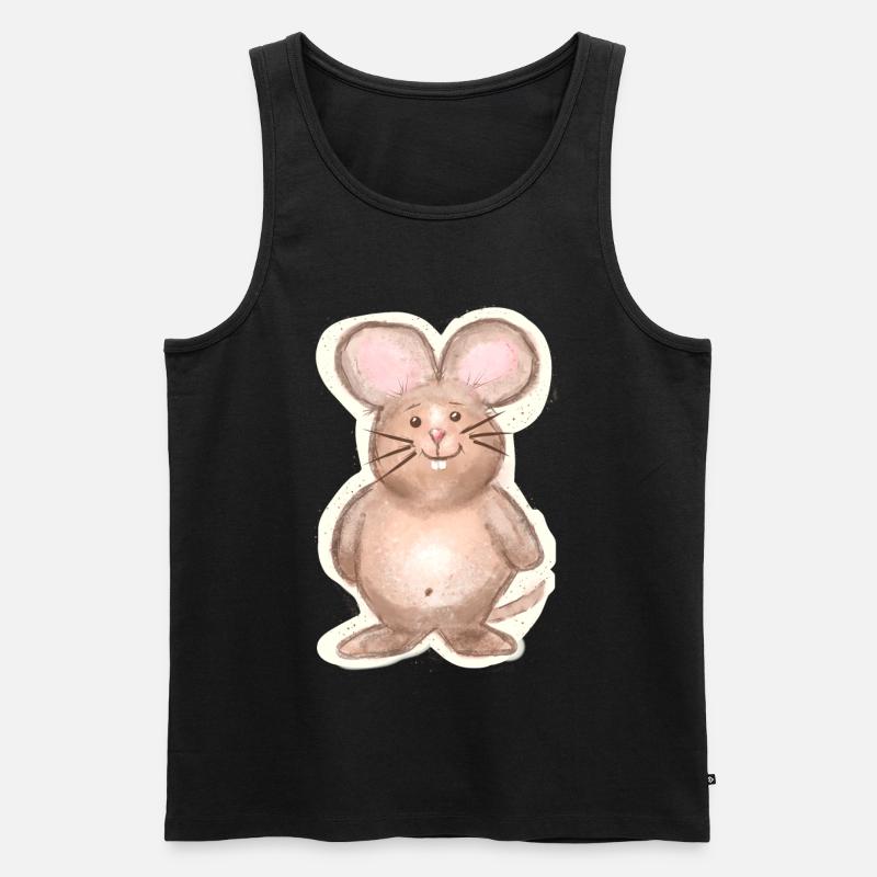 Maus - Männer Premium Bio Tank Top - Schwarz