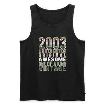 Limited Edition Since 2003 Birthday Vintage 2003 - Men's Premium Organic Tank Top - black - Front - Michal (187cm)