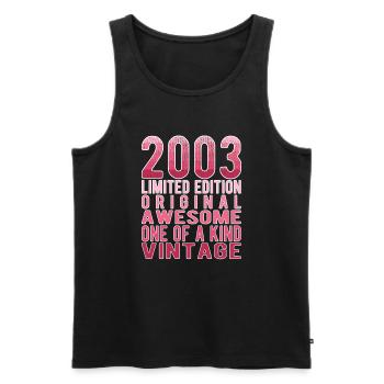 Limited Edition Since 2003 Birthday Vintage 2003 - Men's Premium Organic Tank Top - black - Front - Michal (187cm)