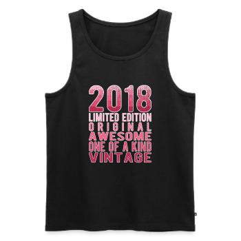 Limited Edition Since 2018 Birthday Vintage 2018 - Men's Premium Organic Tank Top - black - Front - Michal (187cm)