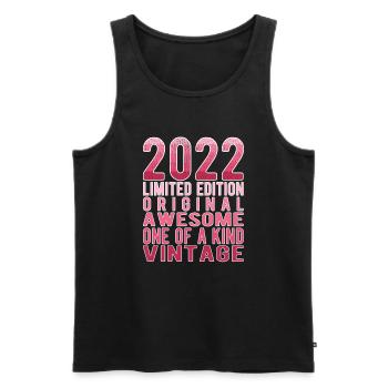 Edition limitée depuis 2022 Anniversaire Millésime 2022 - Débardeur bio Premium Homme - noir - Devant - Michal (187cm)