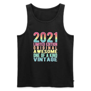 Limited Edition Since 2021 Birthday Vintage 2021 - Men's Premium Organic Tank Top - black - Front - Michal (187cm)