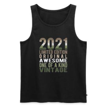 Limited Edition Since 2021 Birthday Vintage 2021 - Men's Premium Organic Tank Top - black - Front - Michal (187cm)