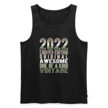 Edition limitée depuis 2022 Anniversaire Millésime 2022 - Débardeur bio Premium Homme - noir - Devant - Michal (187cm)
