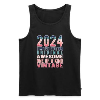 Limited Edition since 2024 Birthday Vintage 2024 - Men's Premium Organic Tank Top - black - Front - AI Model Male 178 light (178cm)