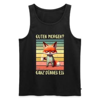 Fuchs Morgenmuffel - Männer Premium Bio Tank Top - Schwarz - Vorne - AI Model Male 178 light (178cm)
