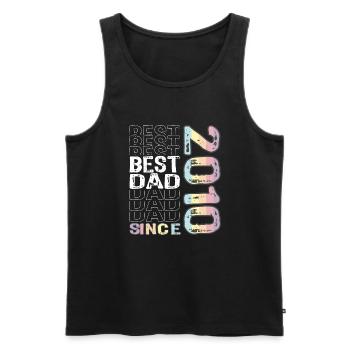 Bester Papa der Welt seit 2010 Vatertag - Männer Premium Bio Tank Top - Schwarz - Vorne - AI Model Male 178 light (178cm)