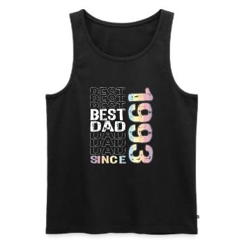 Meilleur papa du monde depuis 1993 Fête des pères - Débardeur bio Premium Homme - noir - Devant - AI Model Male 178 light (178cm)
