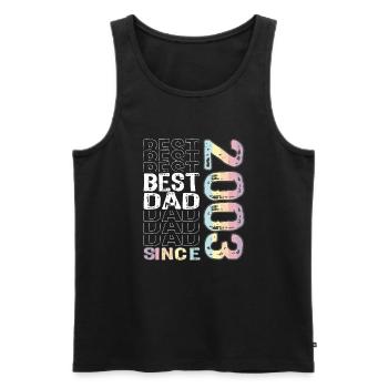 Bester Papa der Welt seit 2003 Vatertag - Männer Premium Bio Tank Top - Schwarz - Vorne - AI Model Male 178 light (178cm)