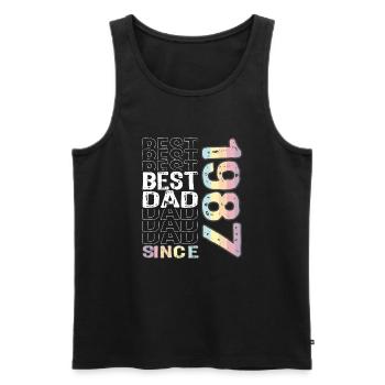Bester Papa der Welt seit 1987 Vatertag - Männer Premium Bio Tank Top - Schwarz - Vorne - Michal (187cm)