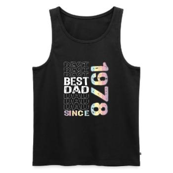 Bester Papa der Welt seit 1978 Vatertag - Männer Premium Bio Tank Top - Schwarz - Vorne - AI Model Male 178 light (178cm)