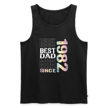 Bester Papa der Welt seit 1982 Vatertag - Männer Premium Bio Tank Top - Schwarz - Vorne - AI Model Male 178 light (178cm)
