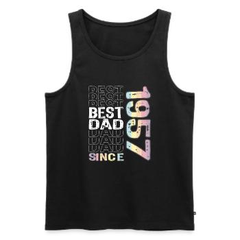 Bester Papa der Welt seit 1957 Vatertag - Männer Premium Bio Tank Top - Schwarz - Vorne - Michal (187cm)