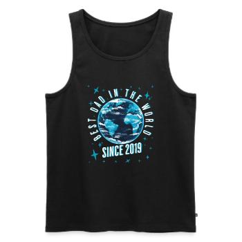 Best dad in the world since 2019 Father's Day - Men's Premium Organic Tank Top - black - Front - AI Model Male 178 light (178cm)