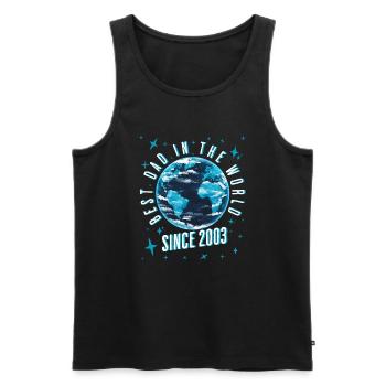 Bester Papa der Welt seit 2003 Vatertag - Männer Premium Bio Tank Top - Schwarz - Vorne - AI Model Male 178 light (178cm)