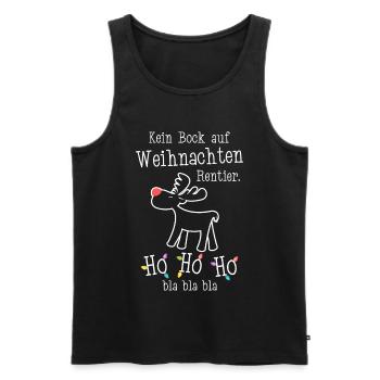 Kein Bock auf Weihnachten Rentier Ho Ho Ho - Männer Premium Bio Tank Top - Schwarz - Vorne - Michal (187cm)