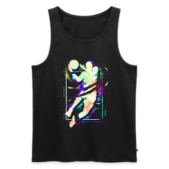 Basketballer Slamdunk Basketball Spieler  - Männer Premium Bio Tank Top - Schwarz - Vorne - AI Model Male 178 light (178cm)