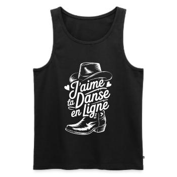 Danse en Ligne Cowboy J'aime - Débardeur bio Premium Homme - noir - Devant - Michal (187cm)