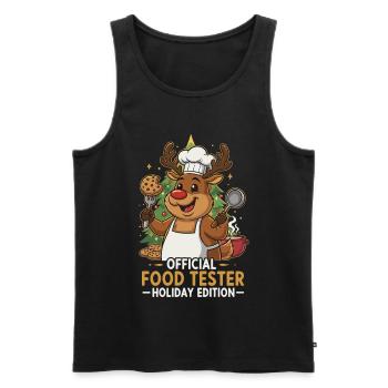 Food Tester - Édition des Fêtes - Débardeur bio Premium Homme - noir - Devant - Michal (187cm)