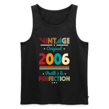 2006 – Vintage – Perfekt gereift - Männer Premium Bio Tank Top - Schwarz - Vorne - Michal (187cm)