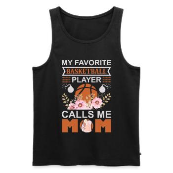 Mein Lieblingsbasketballspieler nennt mich Mama-Shirt - Männer Premium Bio Tank Top - Schwarz - Vorne - Michal (187cm)