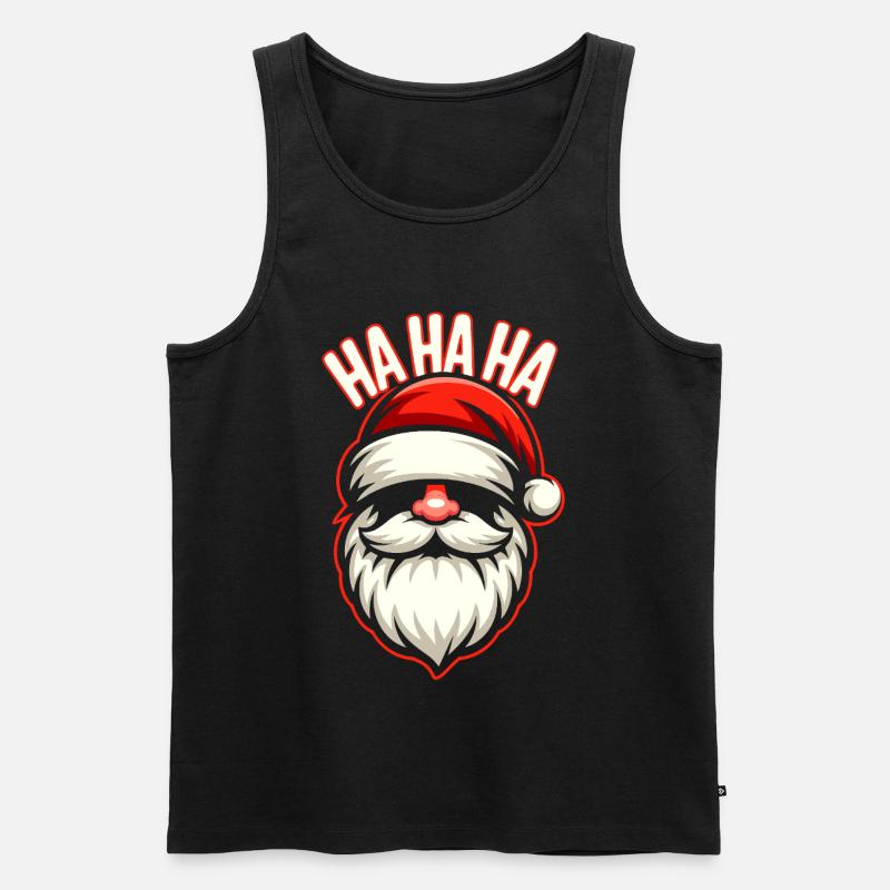 Santa Lachen HAHA Design - Männer Premium Bio Tank Top - Schwarz