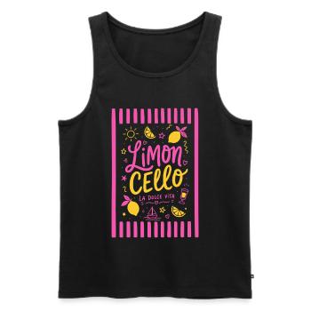 Limoncello - La dolce vita - Männer Premium Bio Tank Top - Schwarz - Vorne - AI Model Male 178 light (178cm)
