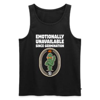 Humour de cactus émotionnellement indisponible - Débardeur bio Premium Homme - noir - Devant - Michal (187cm)