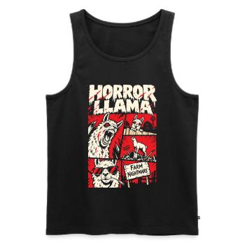 Horror-Lama – Farm Nightmare Comic - Männer Premium Bio Tank Top - Schwarz - Vorne - Michal (187cm)